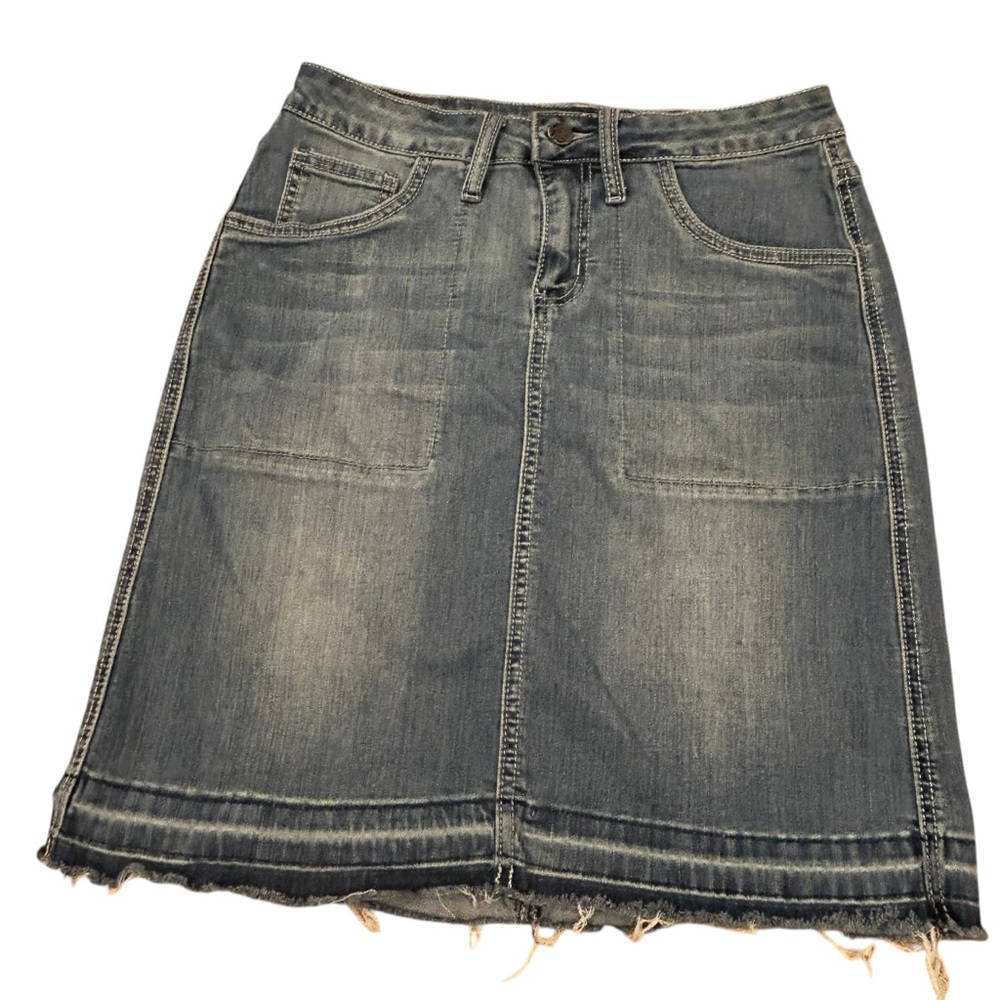 Earl Jeans Frayed Jean Skirt 6